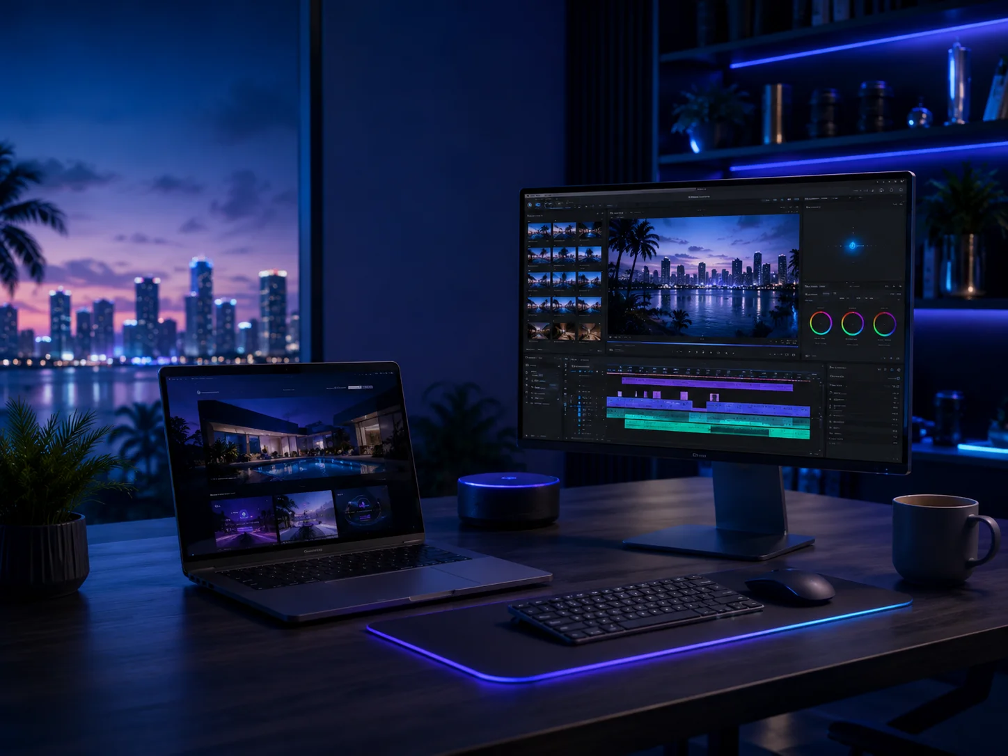 Modern creative workspace for websites, digital content and business visuals